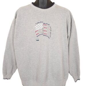 Vintage Golf Sweatshirt Mens Size 2XL 90s Gray Long May We Play American